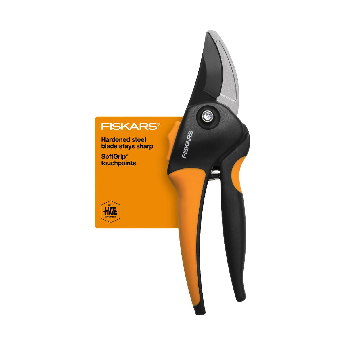 Fiskars SoftGrip Bypass Pruning Shears, 5/8" Cut Capacity Garden Clippers