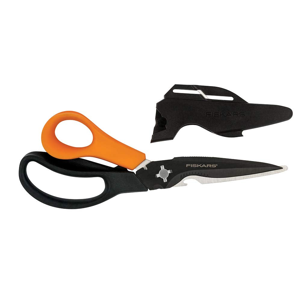 Fiskars 8" SoftGrip Pruning Shears, Multipurpose Garden Snips with Sheath