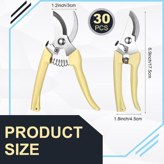 Chumia 30 Pack Garden Shears Flower Clippers for Plant Cutting, Beige