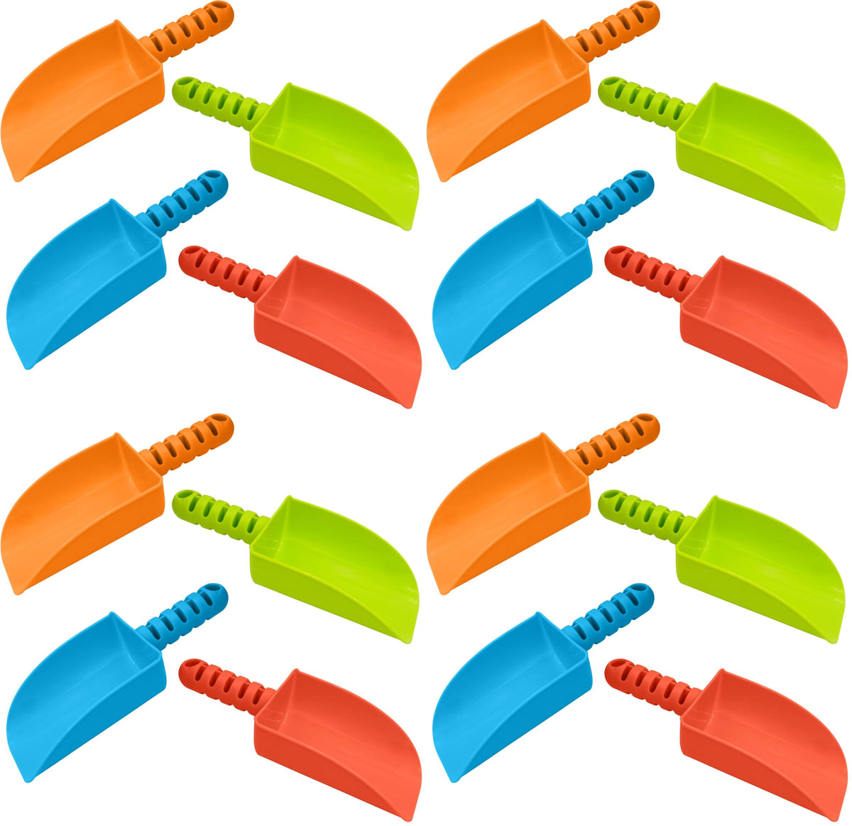 4E's Novelty 4 Pack Beach Shovels 8 Inch, Heavy Duty Plastic Sand Shovel for Kids, - Great for Planting Gardening Shovels for Toddlers, Outdoor Digging Sandbox Toys, Easter Basket Stuffers