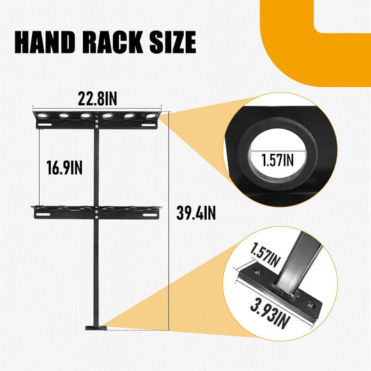 6 Holes Trailer Tool Rack for Truck, Landscape Hand Rack Tool
