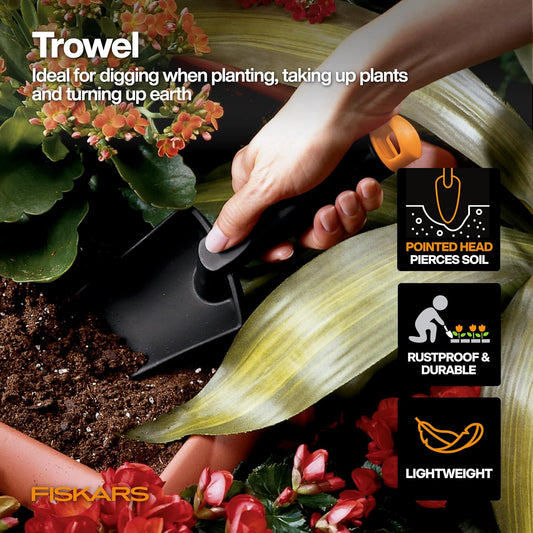Fiskars FiberComp Hand Trowel, Gardening Hand Tool for Yard & Lawn Care
