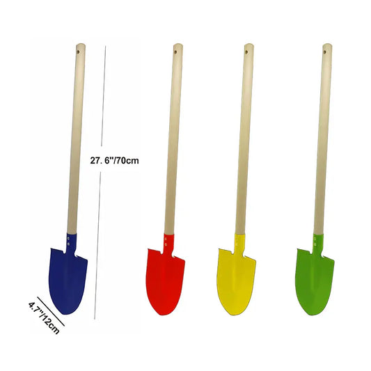 Wooden Handle Garden Shovel, 70cm Sharp Metal Digging Spade for Gardening Camping Outdoor, Random Color
