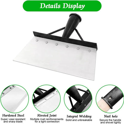 2026 Upgraded Durable Metal Shovel - Head Only with Wooden Handle, Multifunctional Landscaping & Durable Gardening Tool for Gardens, Walls, Floor Scraper, Weed Remover