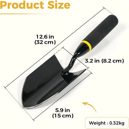 Bamworld Heavy Duty Garden Shovel - High-Strength Steel Pointed Blade Tool with Ergonomic Soft-Grip Non-Slip Handle, Lightweight & Portable for Digging, Planting Home Gardens & Balcony Plants, Ideal for Outdoor Projects Gardeners