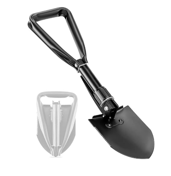 Digging Shovel, 18.5'' Lightweight Camping Shovel Portable High Carbon Steel Folding Mini Trowels for Outdoor Camping Backpacking Hiking Car Emergency Home Garden