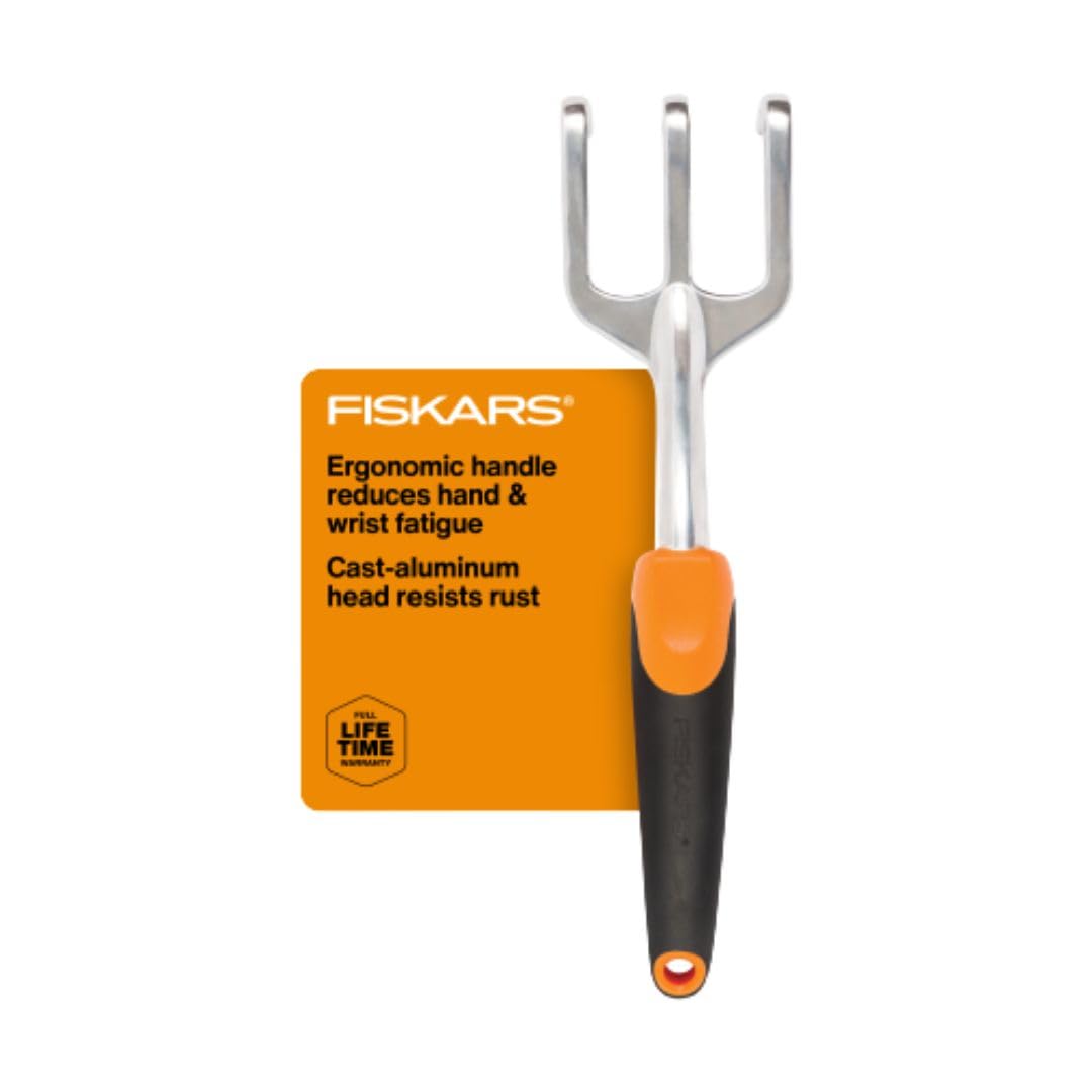 Fiskars 3-Piece Garden Hand Tools Set w/ Trowel, Transplanter & Cultivator