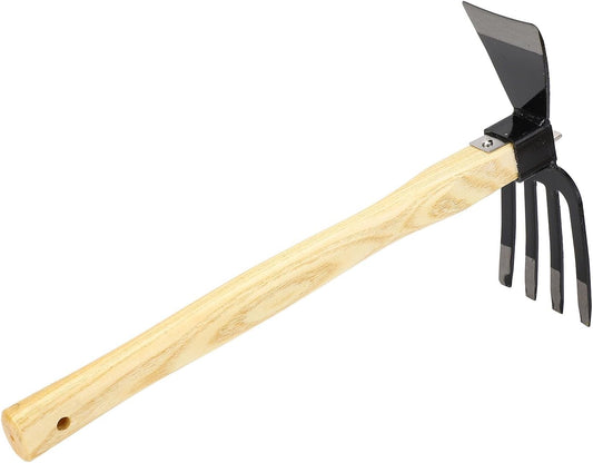 Garden Hoe, Hand Rake Tool with Ergonomic Handle for Weeding Harvesting,