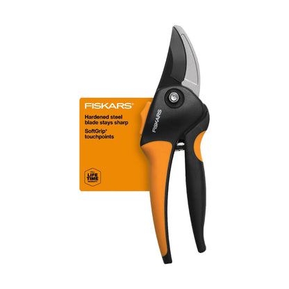Fiskars SoftGrip Bypass Pruning Shears, 5/8" Cut Capacity Garden Clippers