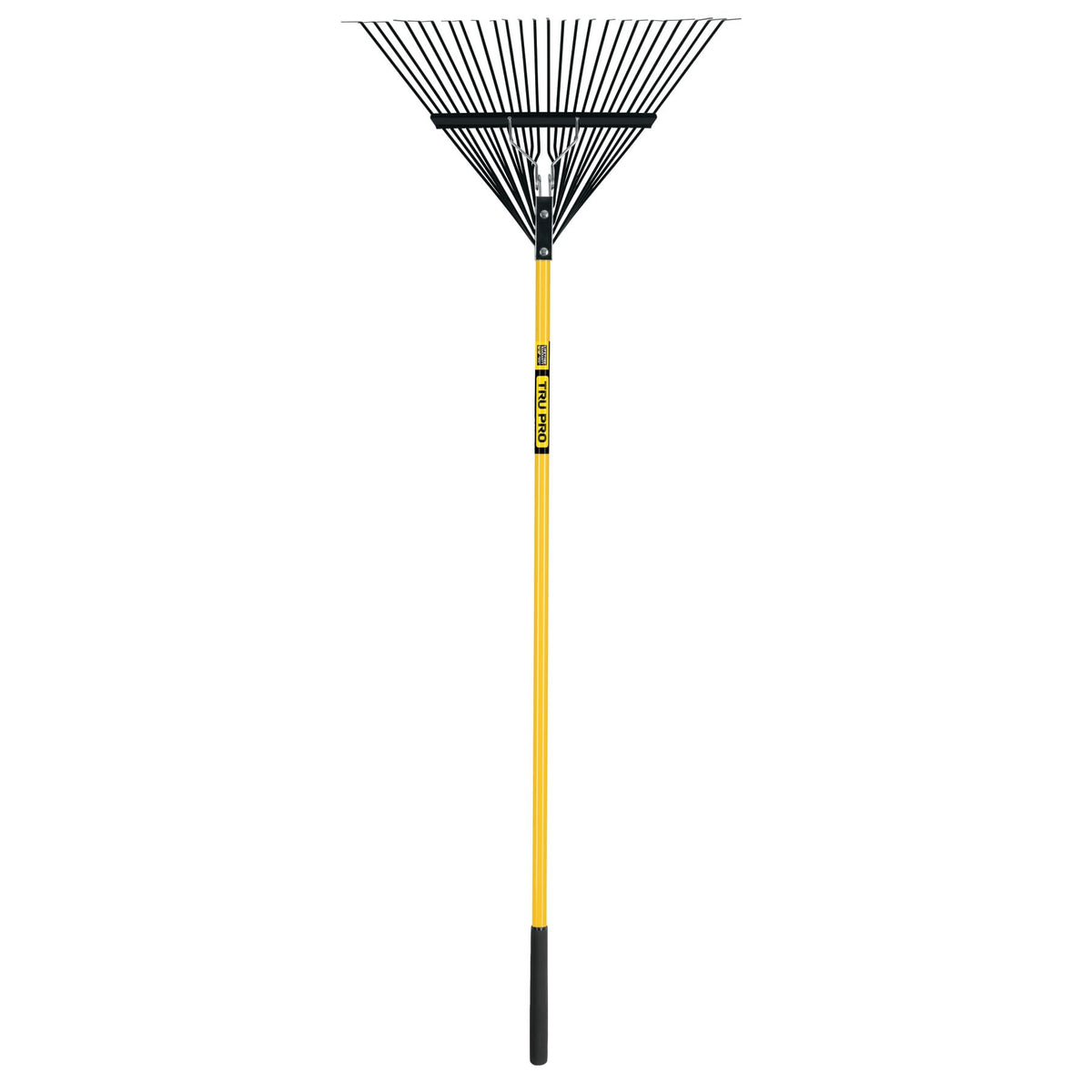 Truper Tru Pro 26-Tine Steel Lawn and Leaf Rake, 54-Inch Heavy-Duty Fiberglass Handle with 9-Inch Cushion Grip, Professional Landscaping and Yard Clean-Up Tool (Model 32401 / EMX-26F)