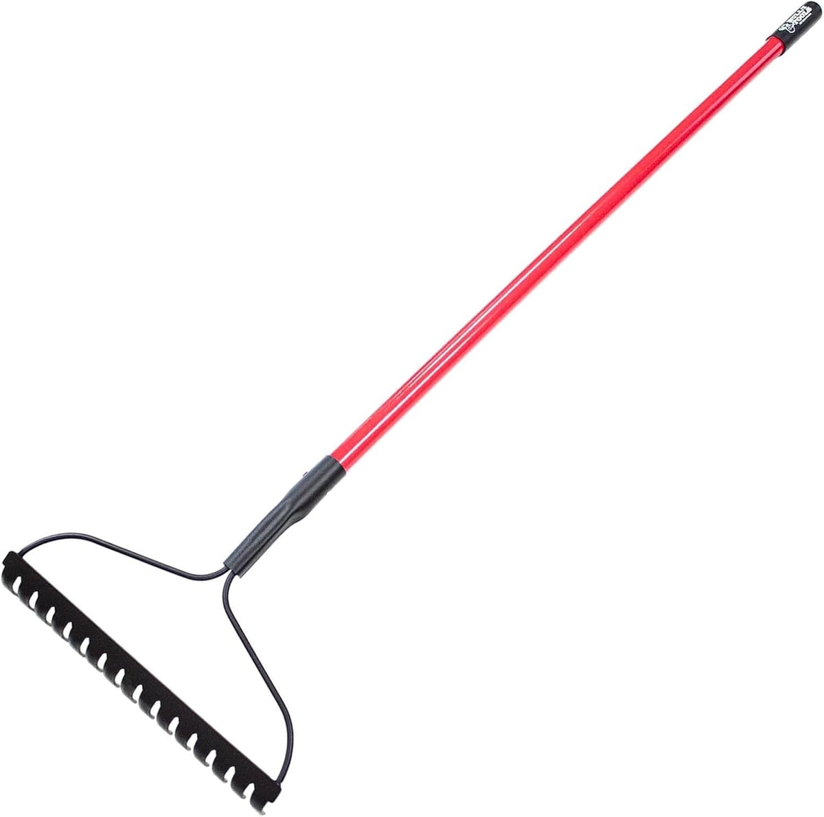 Bully Tools Bow Rake 16" Tines, Heavy Duty Steel Garden Rake for Leaves