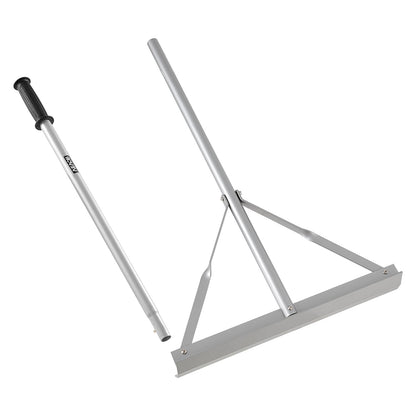 VEVOR Landscape Rake, 36" Head Aluminum Lake Weed Rake with 75" Long Handle for Loosening Soil, Lawn Care, Weeding Lake, Garden, Silver