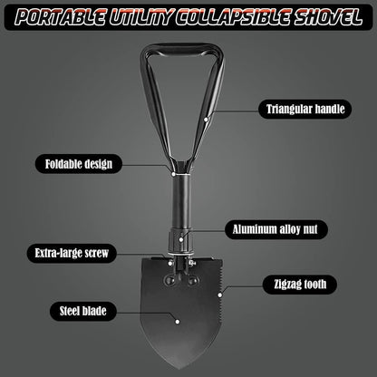 Digging Shovel, 18.5'' Lightweight Camping Shovel Portable High Carbon Steel Folding Mini Trowels for Outdoor Camping Backpacking Hiking Car Emergency Home Garden