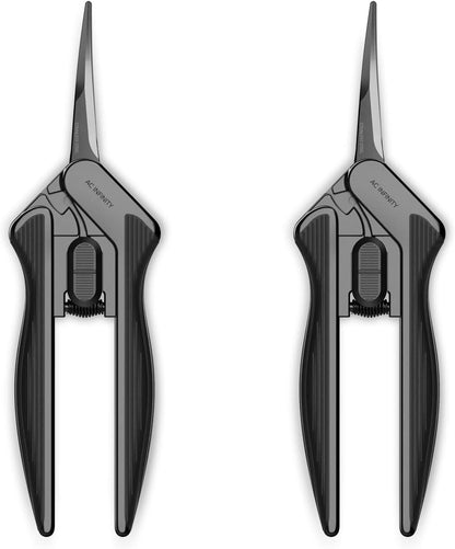 AC Infinity Ergonomic Pruning Shear 6.6”, Stainless Steel Curved, 2-Pack