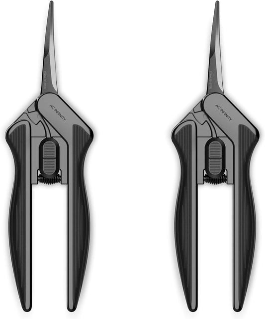 AC Infinity Ergonomic Pruning Shear 6.6”, Stainless Steel Curved, 2-Pack