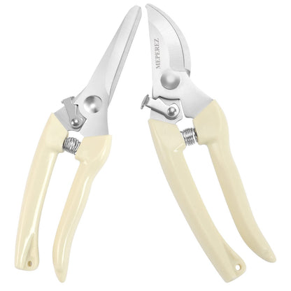 Premium German-style Pruning Shears, Super Sharp Scissors Gardening Tools, Pruners 4x Cutting Power Trimming, 1-Inch Cut Capacity Garden Clippers, Ergonomic, Durable, Arthritis Weak Hand Snips