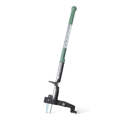 Amazon Basics Garden Rake, Leaf rake with 38.58" - 80.51" Adjustable Steel Handle, Gardening tools for Yard Work, Olive/Black/Silver