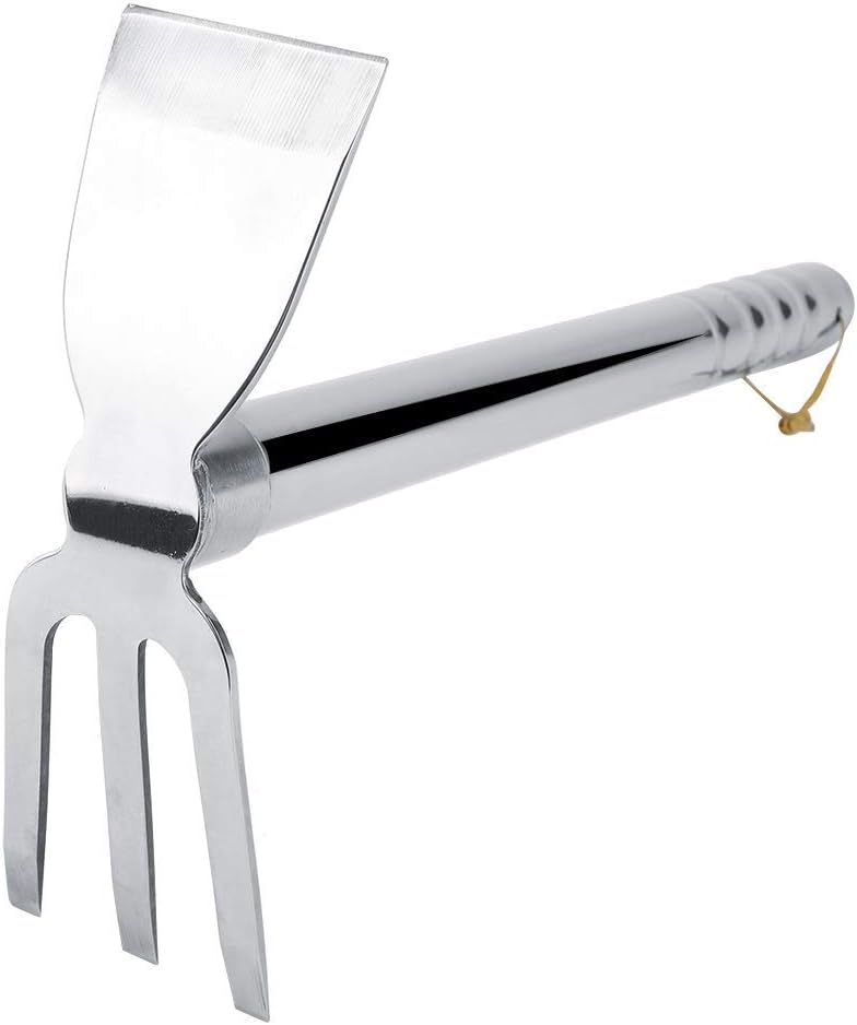 Gardening Rakes Shovel,Digging Hoe Garden Tools 2 in 1 Hoe and Rake,Heavy Duty Stainless Steel Vegetable Flower Planting Digging Gadget (Hoe and Rake)