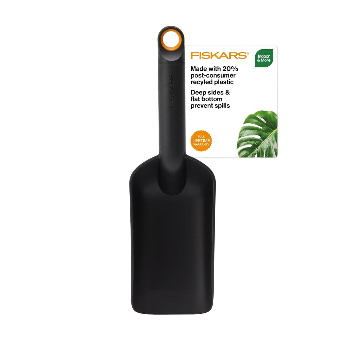 Fiskars Soil Scoop for Potting & Transplanting, 1.5 Cup Capacity, Black