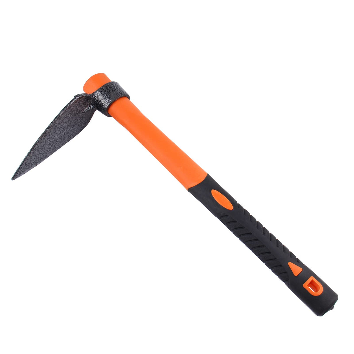 3 Sprongs Dual Head Rake Hoe with Heavy Duty Forged Adze and Ergonomic Non-Slip Handle for Loosening Soil, Gardening, Camping Outdoor 39mm/15-Inch
