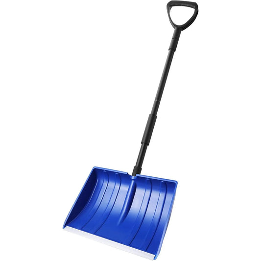 55-in Portable Snow Shovel, Outdoor Hand Tool with D-Grip Handle, Aluminum Strip, Large Capacity for Driveway, Home Garage Snow Removal,toolupgrade