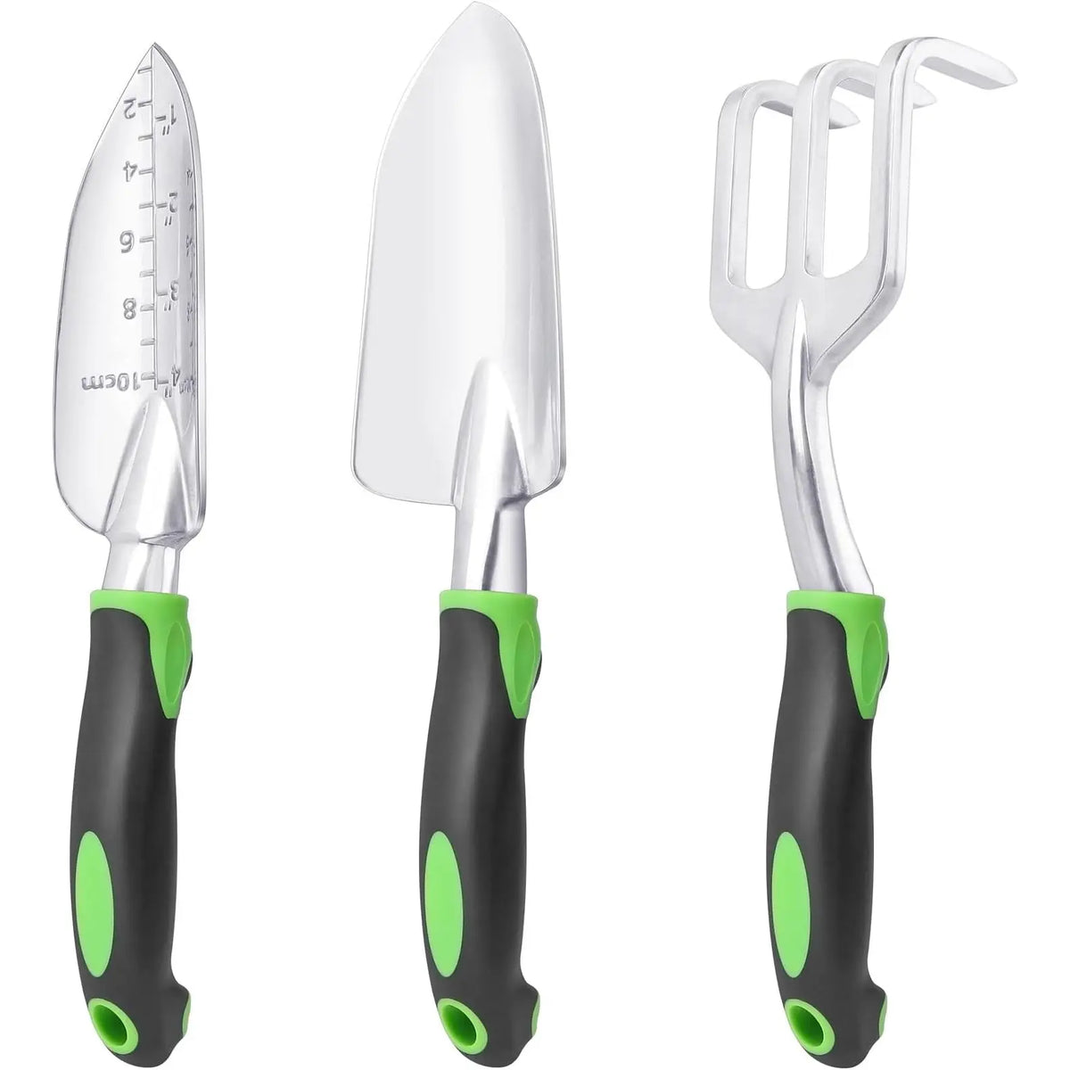 Garden Tools Set, 3 Pack Heavy Duty Gardening Tools Set Include Garden Shovel, Transplant Trowel and Hand Rake with  Handle,  Alloy Lawn for Planting, Orange