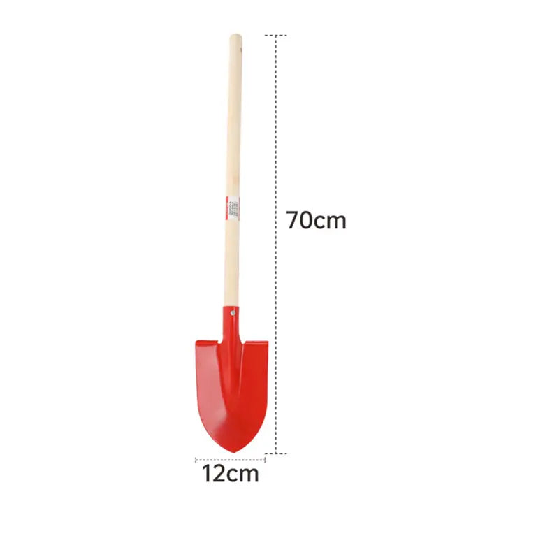 Wooden Handle Garden Shovel, 70cm Sharp Metal Digging Spade for Gardening Camping Outdoor, Random Color