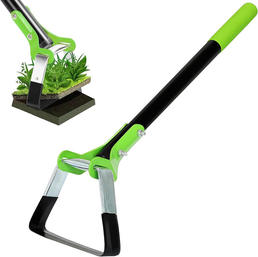 Garden Guru Action Stirrup Hoe Garden Tool, 17.5-Inch Long, with Ergonomic Handle – Rust Resistant Heavy Duty Steel Loop Hoe for Weeding, Planting, Sowing Seeds, Making Furrows & Soil Cultivation