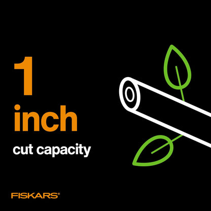 Fiskars Forged Steel Bypass Pruning Shears, 1" Cut Capacity Garden Clippers