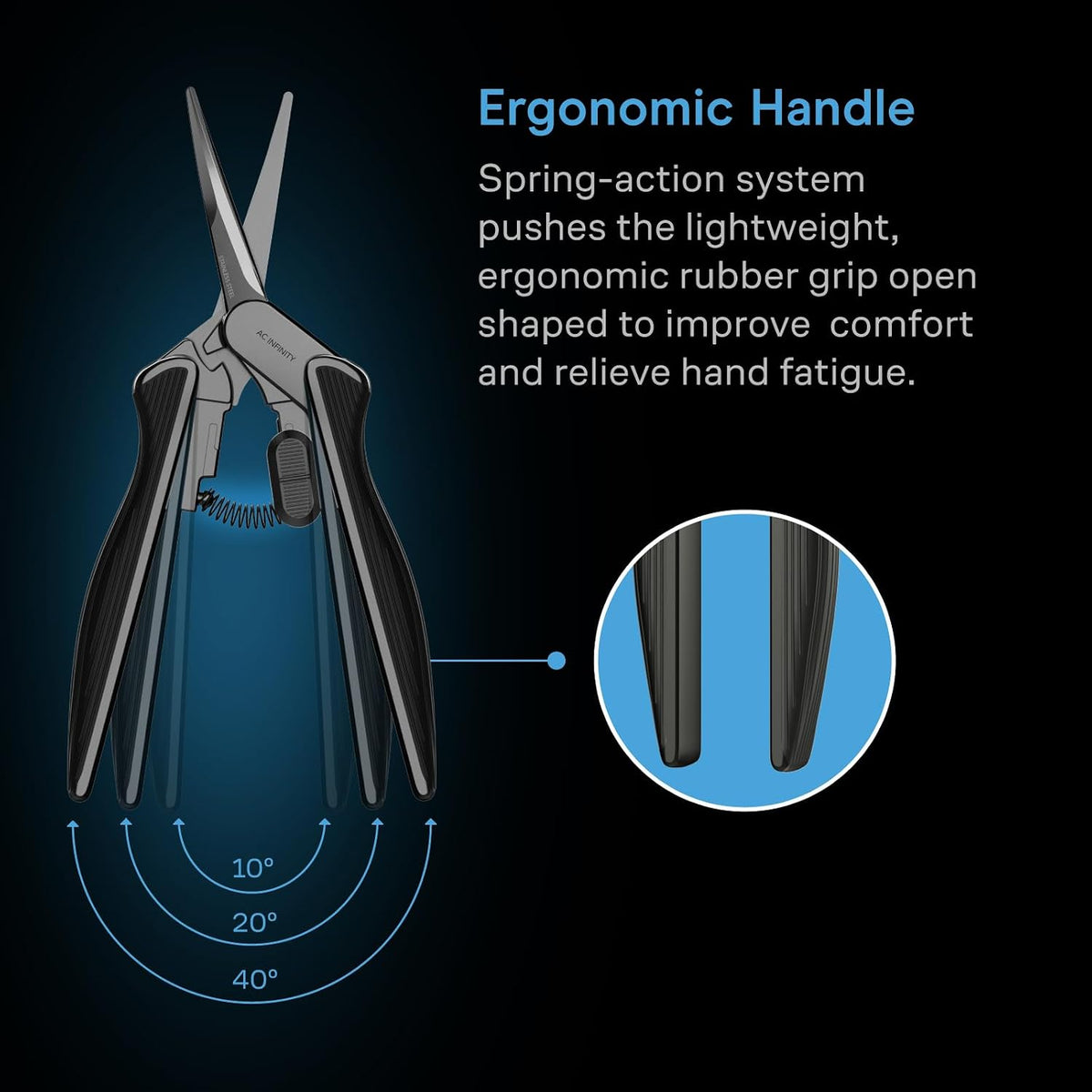 AC Infinity Ergonomic Pruning Shear 6.6”, Stainless Steel Curved, 2-Pack