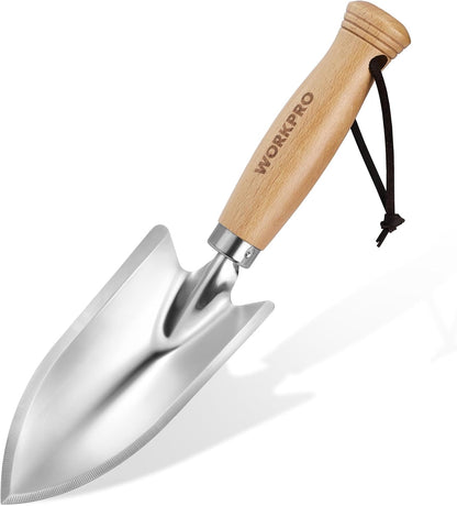 WORKPRO 11" Garden Hand Trowel, Heavy Duty Polished Stainless Steel