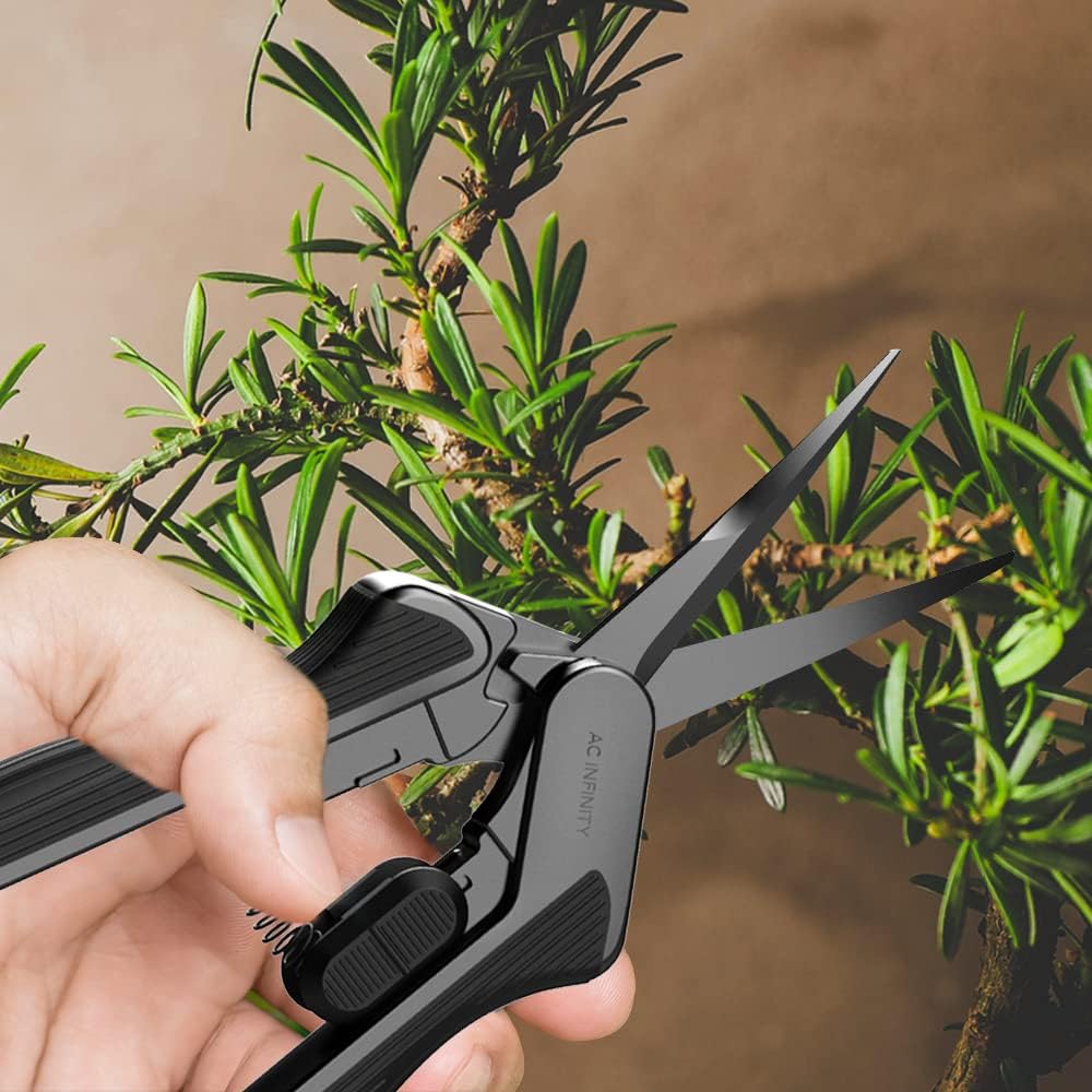 AC Infinity Ergonomic Pruning Shear 6.6”, Stainless Steel Curved, 2-Pack