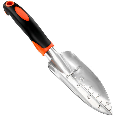 Garden Shovel Garden Hand Trowel, Heavy Duty Hand Shovel with Ergonomic Handle, Small Gardening Tools for Digging, Rust Resistant Gardening Spade Trowel Tools, Orange