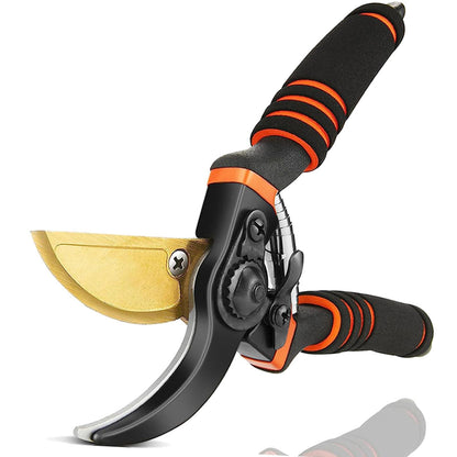 Premium German-style Pruning Shears, Super Sharp Scissors Gardening Tools, Pruners 4x Cutting Power Trimming, 1-Inch Cut Capacity Garden Clippers, Ergonomic, Durable, Arthritis Weak Hand Snips
