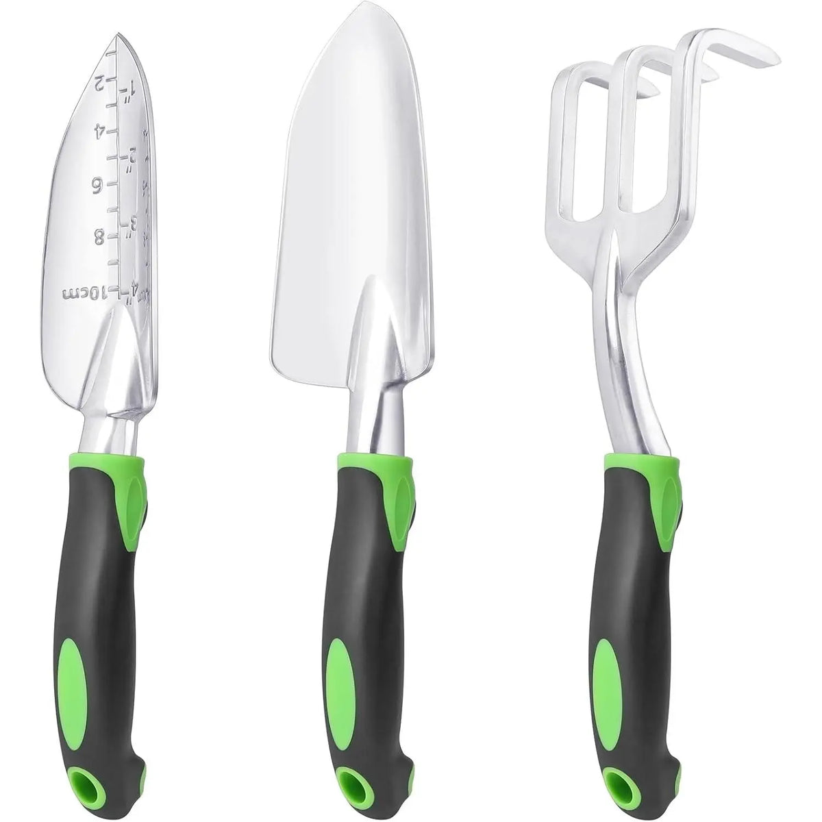 Garden Tools Set, 3 Pack Heavy Duty Gardening Tools Set Include Garden Shovel, Transplant Trowel and Hand Rake with  Handle,  Alloy Lawn for Planting, Orange