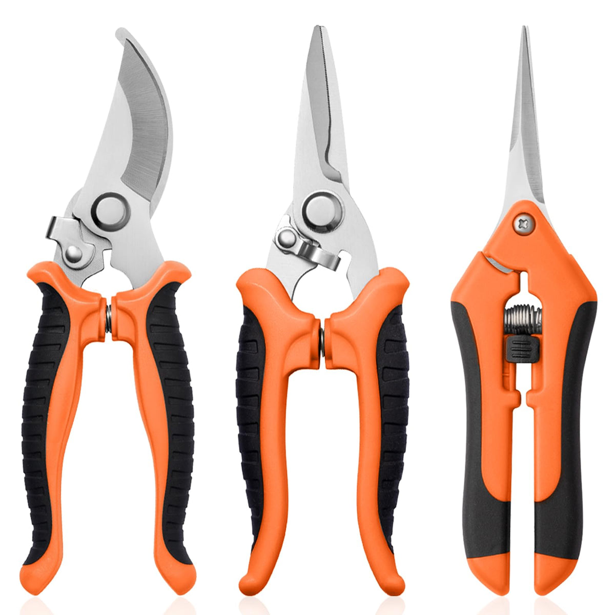 Garden Pruning Shears 3 Pack Gardening Shears Garden Scissors Stainless Steel Plant Flower Scissors Clippers Pruning Shears tijeras de jardinería
