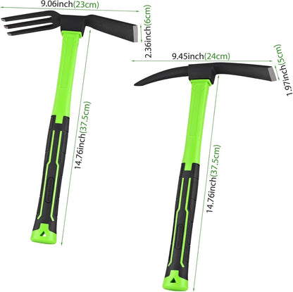 2pcs Garden Hoe Comfortable Handle Gardening Tools 2 in 1 Garden Tool Hoe for Outdoor Weeding Work