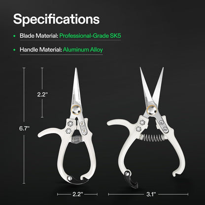 VIVOSUN Pruning Shears for Gardening, Q-Shaped Garden Scissors for Plants