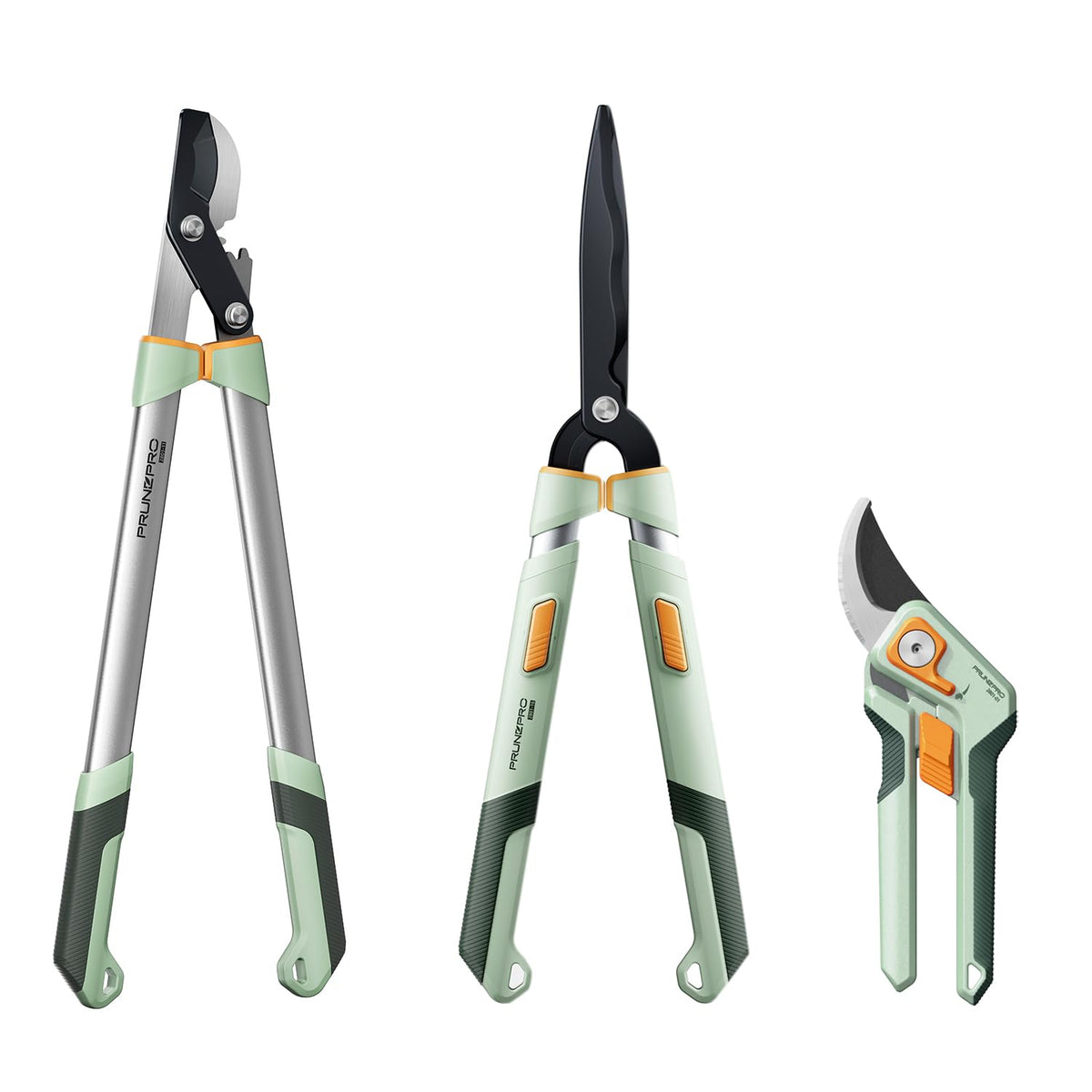 PrunePro Pruning Shears Loppers Set - Adjustable Bypass Hand Pruner Sharp German Stainless Steel Teflon Coating Garden Clippers for Branches Stem Plant Tree Cutters
