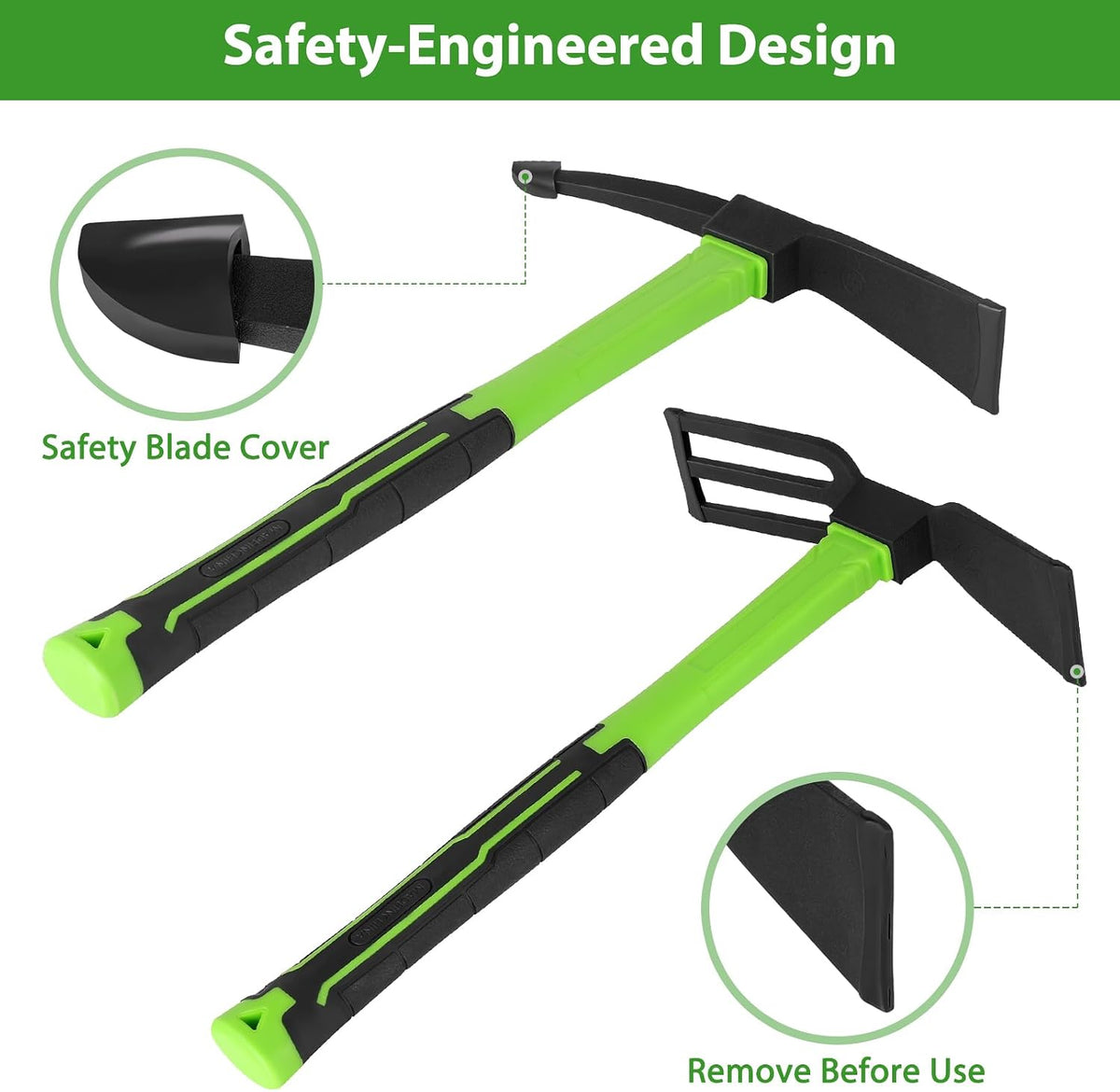 2pcs Garden Hoe Comfortable Handle Gardening Tools 2 in 1 Garden Tool Hoe for Outdoor Weeding Work