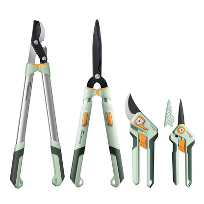 PrunePro Pruning Shears Loppers Set - Adjustable Bypass Hand Pruner Sharp German Stainless Steel Teflon Coating Garden Clippers for Branches Stem Plant Tree Cutters