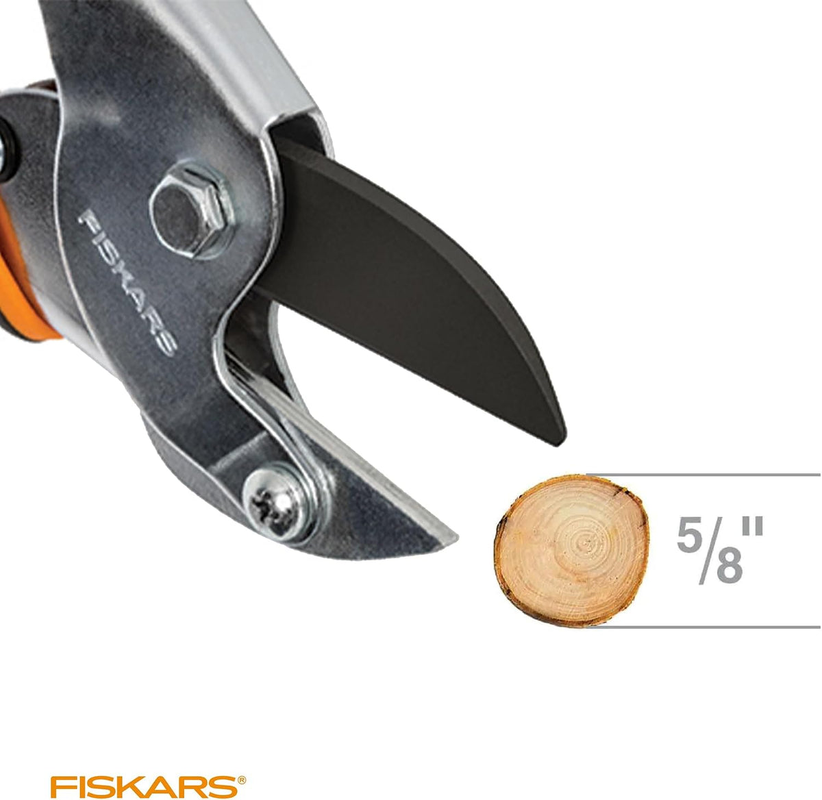 Fiskars Power-Lever Anvil Pruning Shears, 5/8" Cut Capacity Garden Clippers