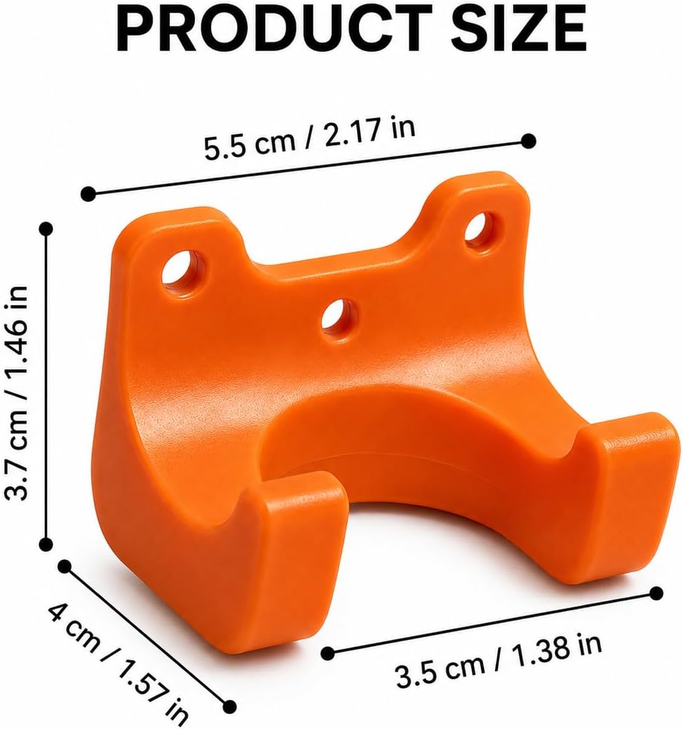 1Pcs Garden Tool Hanging Rack, Wall-Mounted Organizer, 35mm Diameter Fits Brooms Shovels Rakes Hoes, Durable Plastic Tool Holder with Mounting Screws