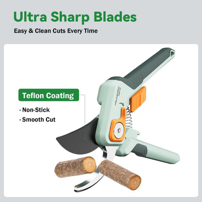 PrunePro Pruning Shears Gardening Scissors Set Professional Hand Pruner Sharp Stainless Steel Blade Garden Scissors Plant Flower Garden Clipper