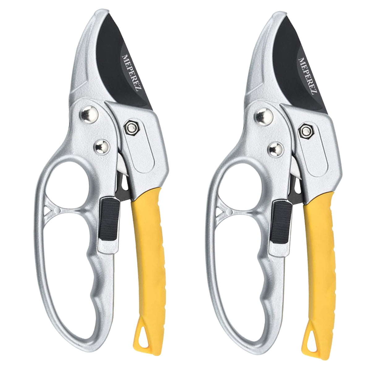 Premium German-style Pruning Shears, Super Sharp Scissors Gardening Tools, Pruners 4x Cutting Power Trimming, 1-Inch Cut Capacity Garden Clippers, Ergonomic, Durable, Arthritis Weak Hand Snips
