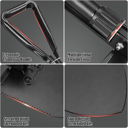 Digging Shovel, 18.5'' Lightweight Camping Shovel Portable High Carbon Steel Folding Mini Trowels for Outdoor Camping Backpacking Hiking Car Emergency Home Garden