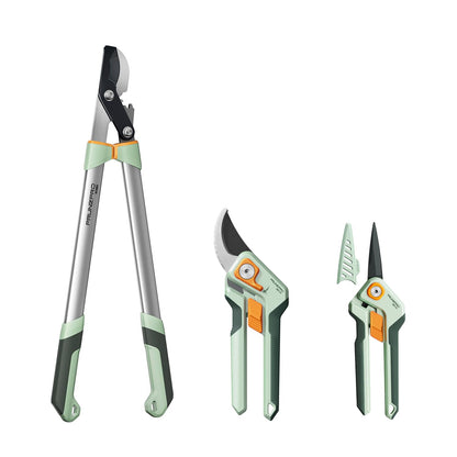 PrunePro Pruning Shears Loppers Set - Adjustable Bypass Hand Pruner Sharp German Stainless Steel Teflon Coating Garden Clippers for Branches Stem Plant Tree Cutters