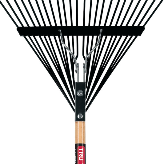 Truper TruPro Steel Leaf Rake, 24-Inch Head, 54-Inch Wood Handle - Garden Rakes Metal Heavy Duty - Yard Rakes - Lawn Rake for Leaves and Grass (Model EMX-24 / 30480)