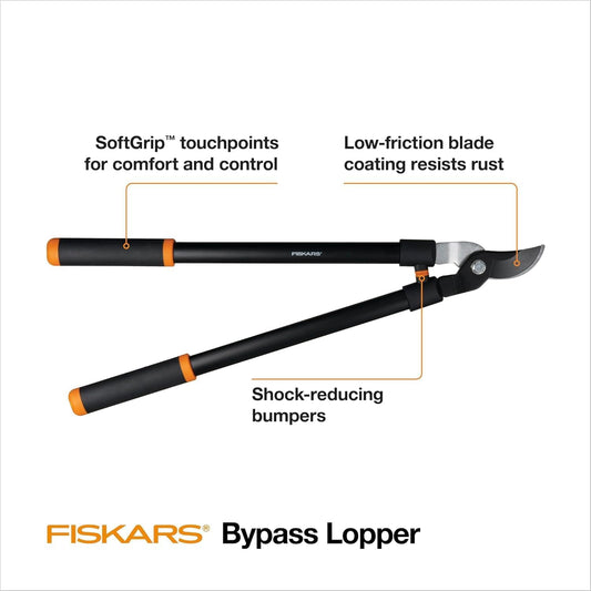 Fiskars 28” Garden Bypass Loppers, Tree Trimmer with 1.5" Cut Capacity