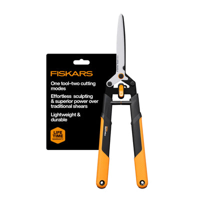 Fiskars 25"-33" Power-Lever Extendable Garden Hedge Shears, 10” Blades